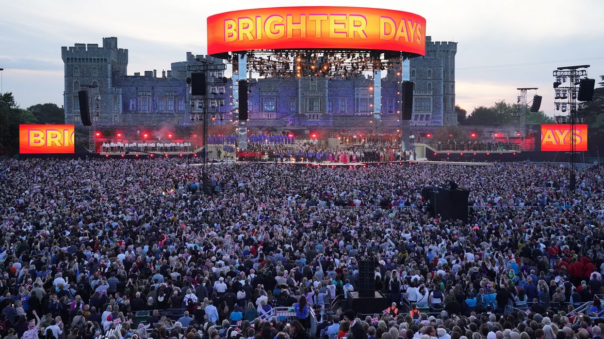 Crowds at Windsor Castle on Sunday