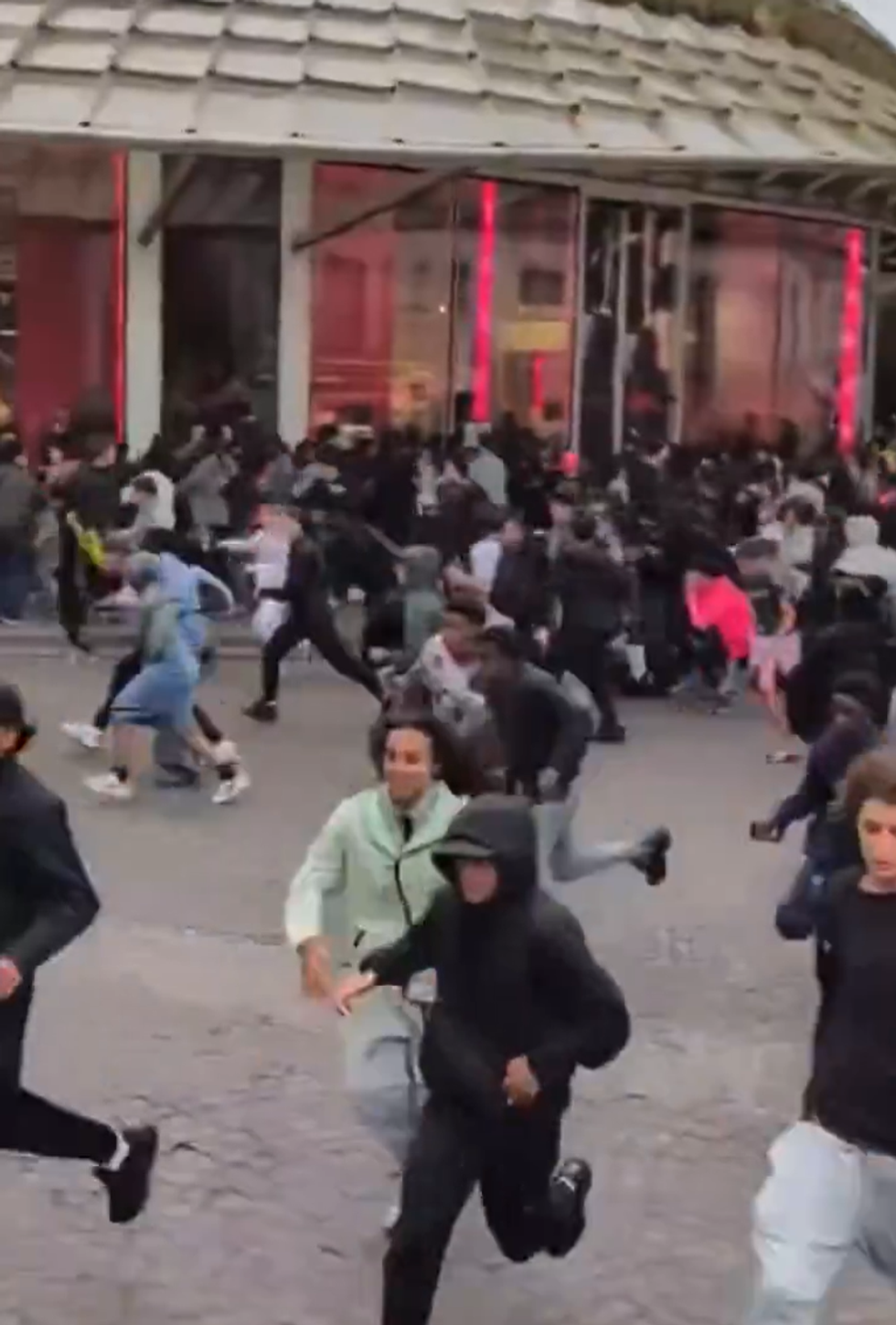 Crowds dispersing during the unrest