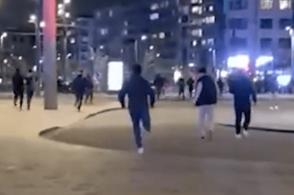 Crowds flee scene Belgium