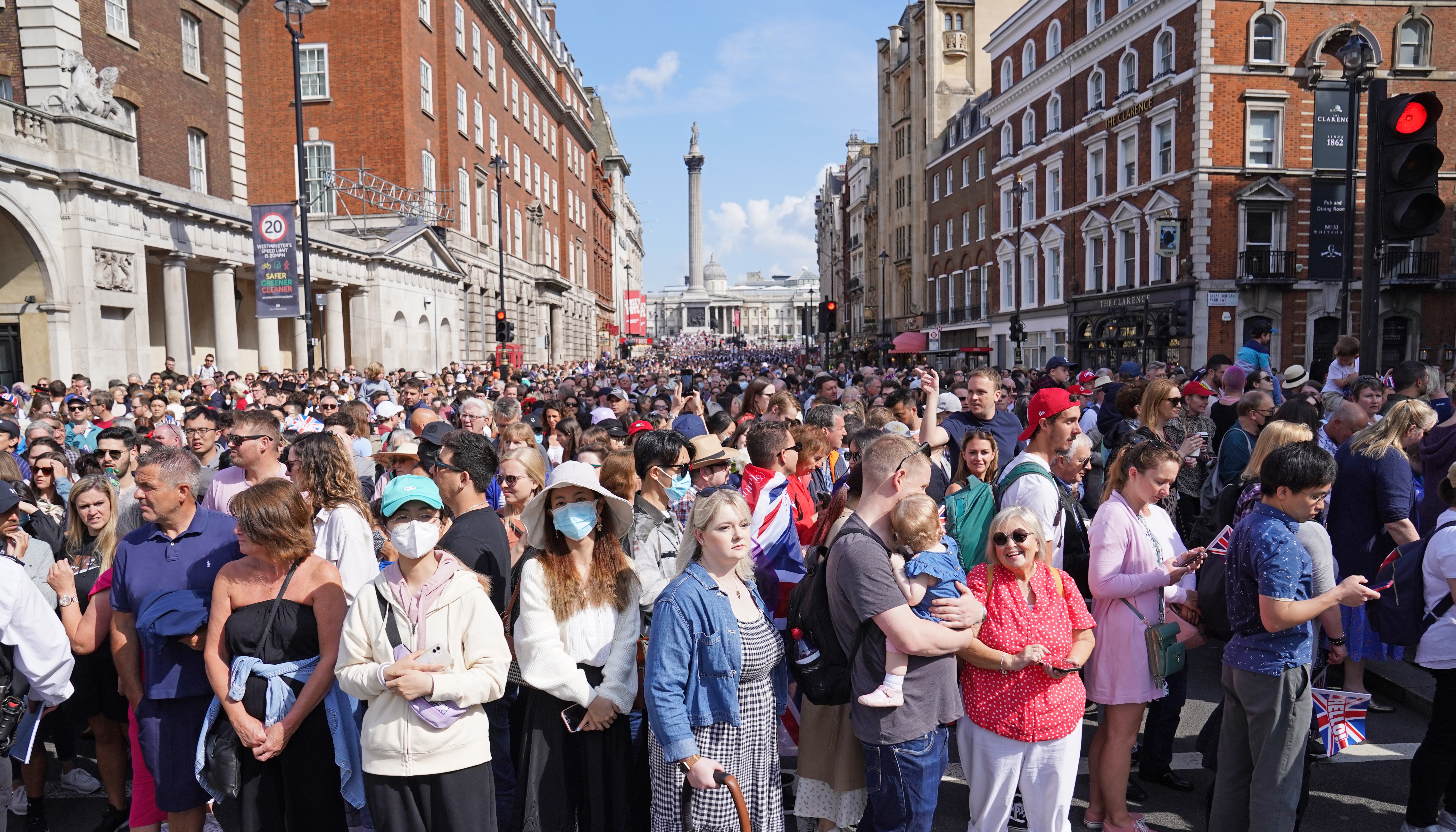 Crowds on Whitehall ahead of the Trooping the Colour ceremony at Horse Guards Parade