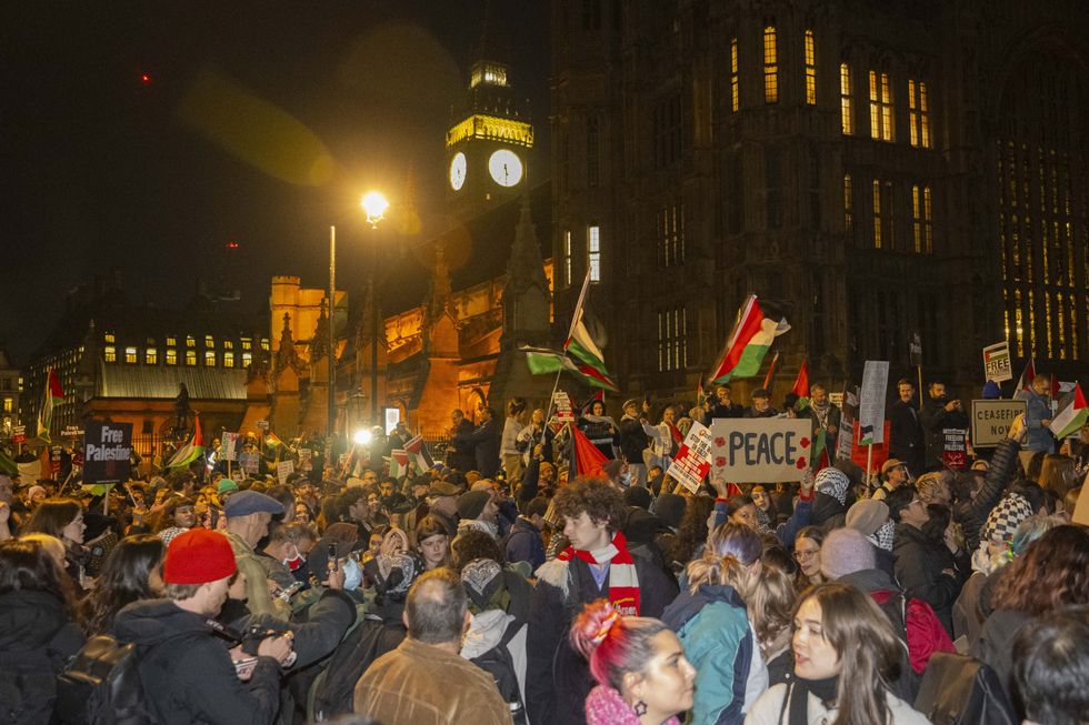 Crowds outside Westminster