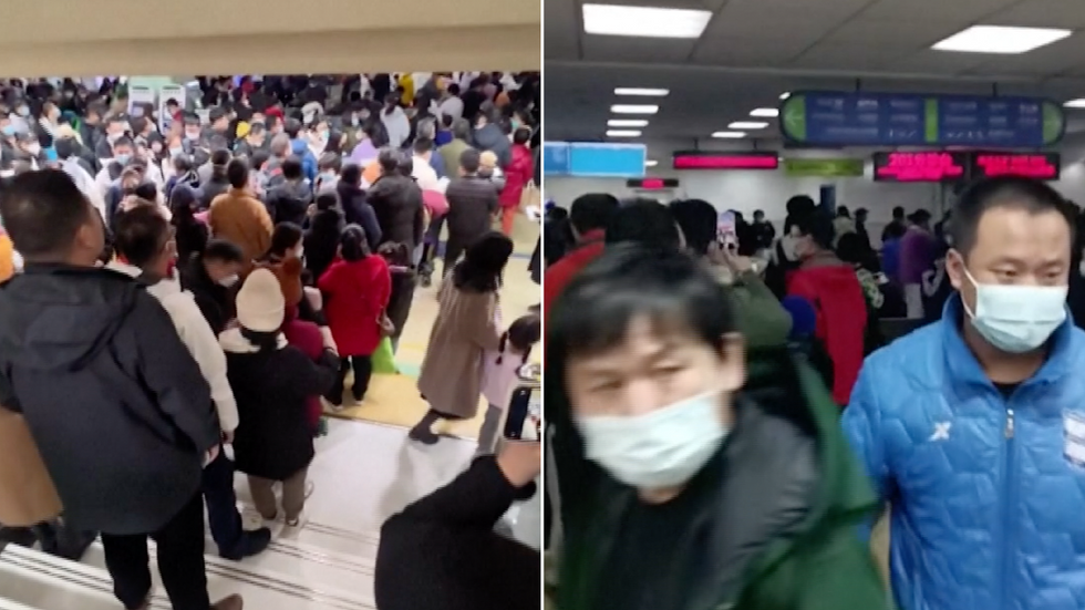 Crowds pack into a Beijing hospital