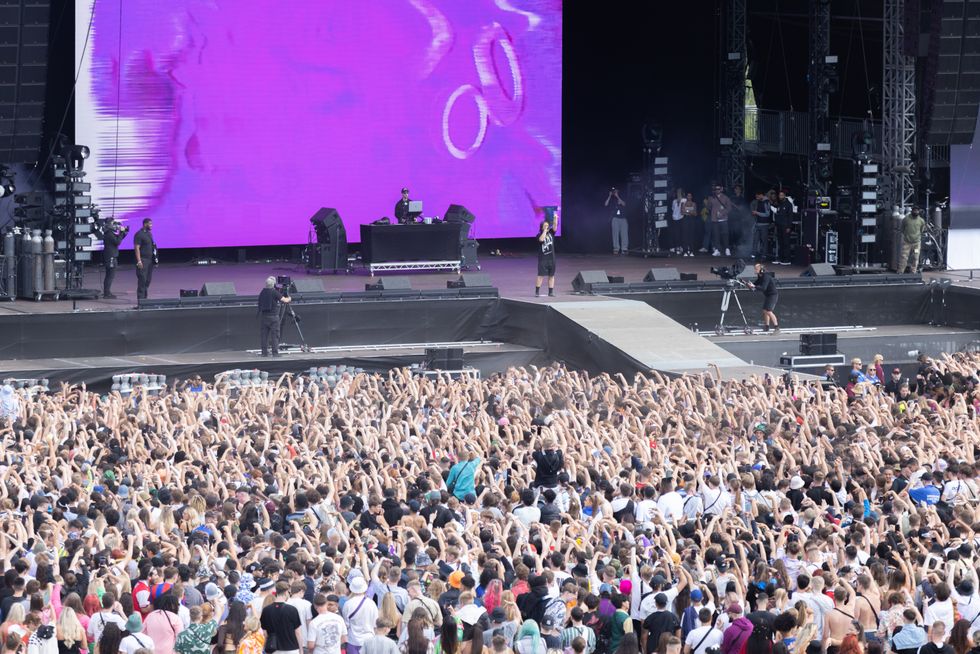 Crowds watch Trippie Redd perform during the Wireless Festival at Crystal Palace Park, London. Picture date: Friday July 1, 2022.
