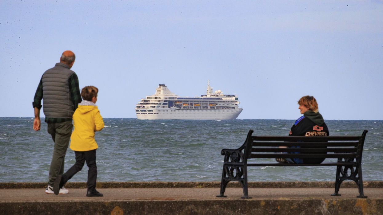 Cruise ship in the sea