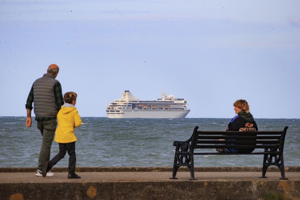 Cruise ship in the sea