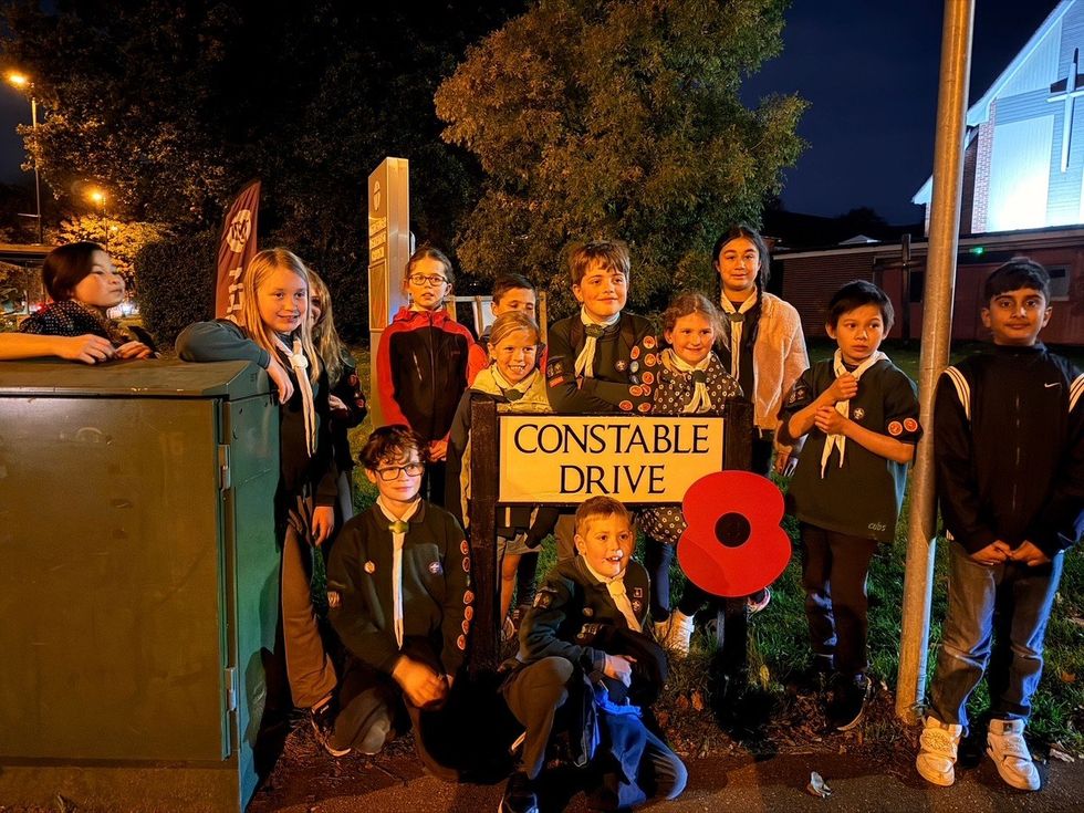 Cub and Scout groups came together to help out