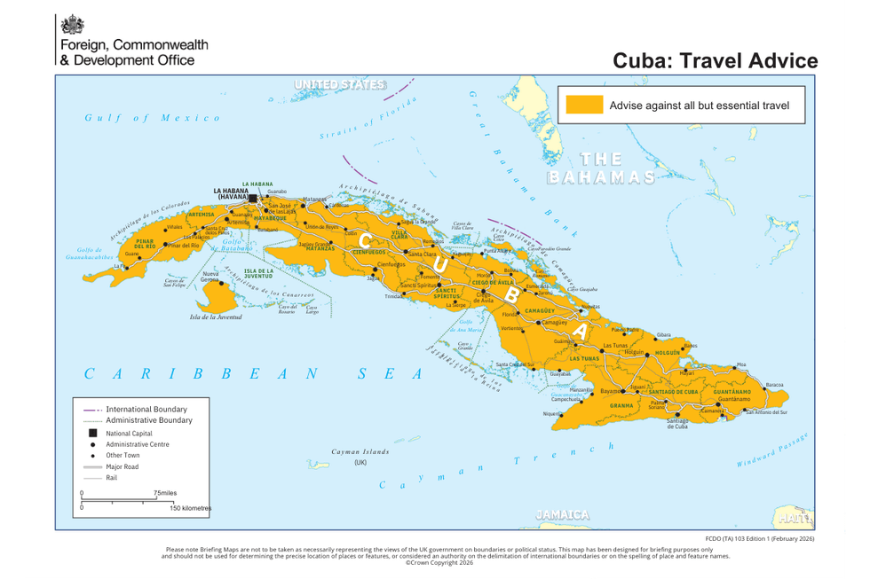 Cuba fuel shortage travel warning