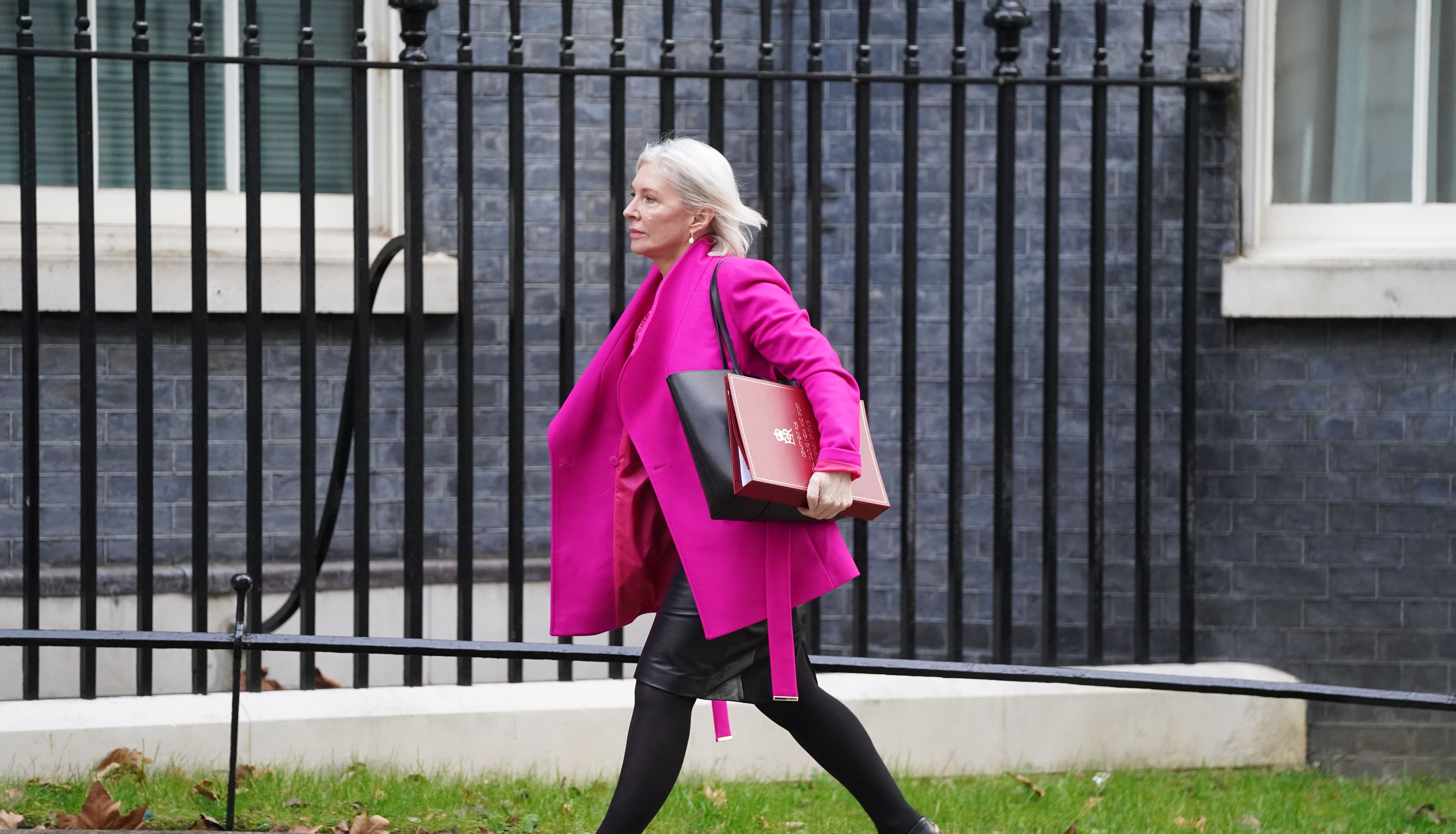 Culture Secretary Nadine Dorries arriving in Downing Street, London, for the government's weekly Cabinet meeting. Picture date: Tuesday February 1, 2022.