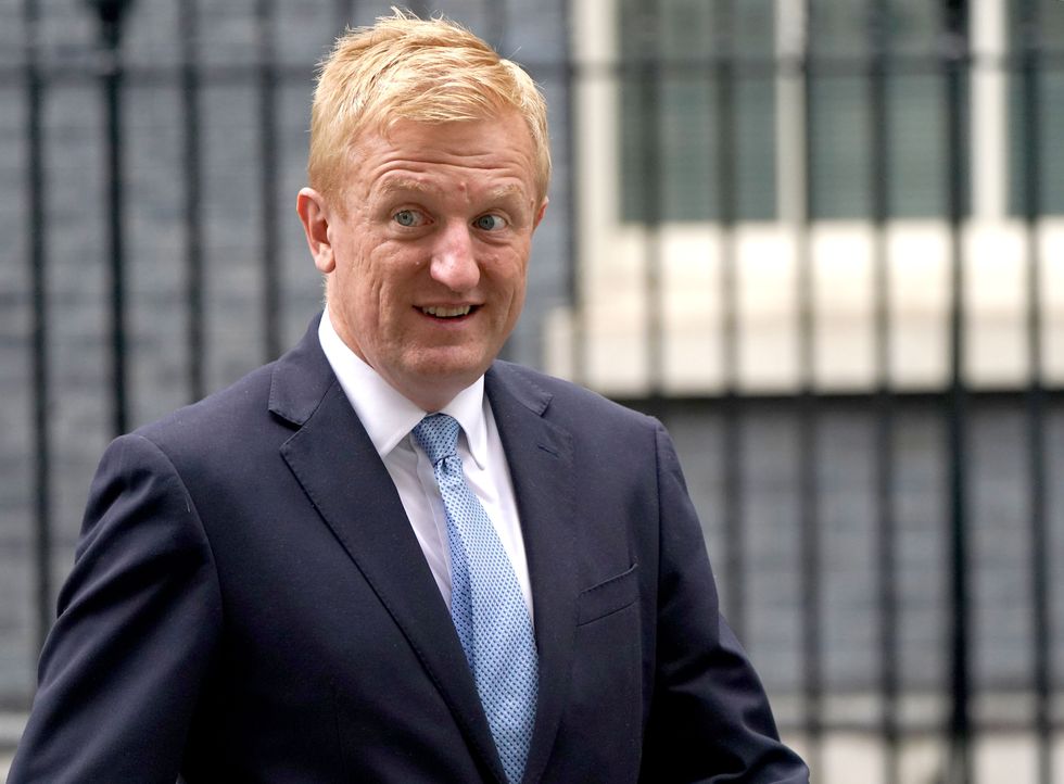 Culture Secretary Oliver Dowden leaves Downing Street, London.