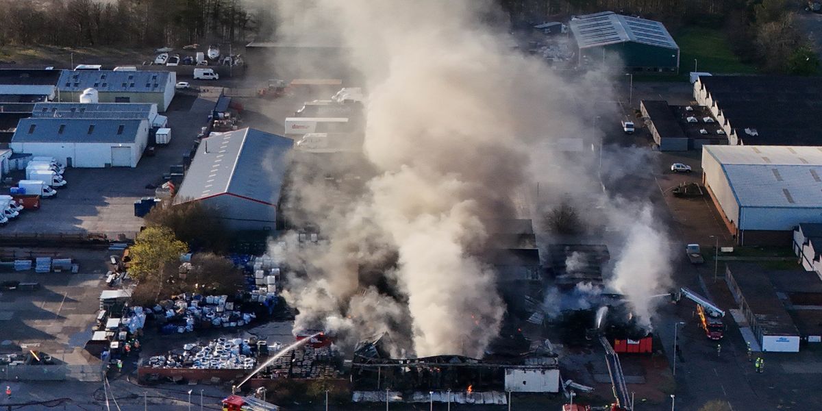 NextImg:Six people in hospital after huge fire engulfs industrial estate as 'emergency response' mobilised