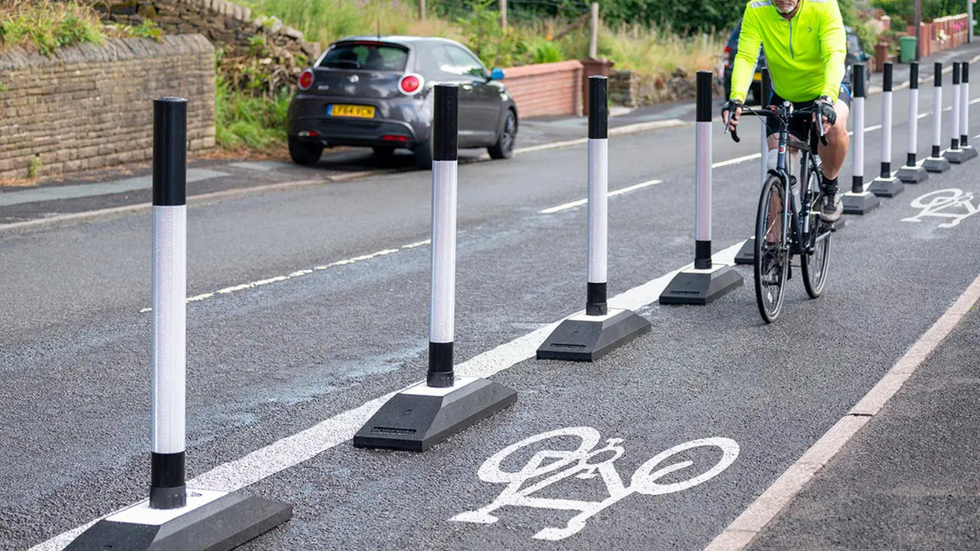 Cycling bollards and cyclist