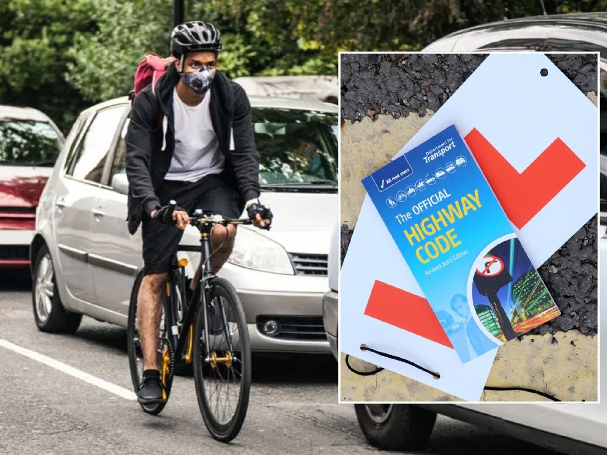 Cyclist and a copy of the Highway Code