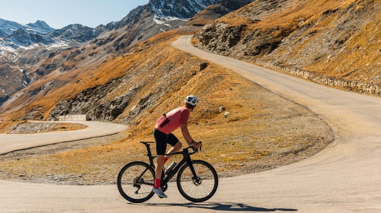 cyclist going uphill