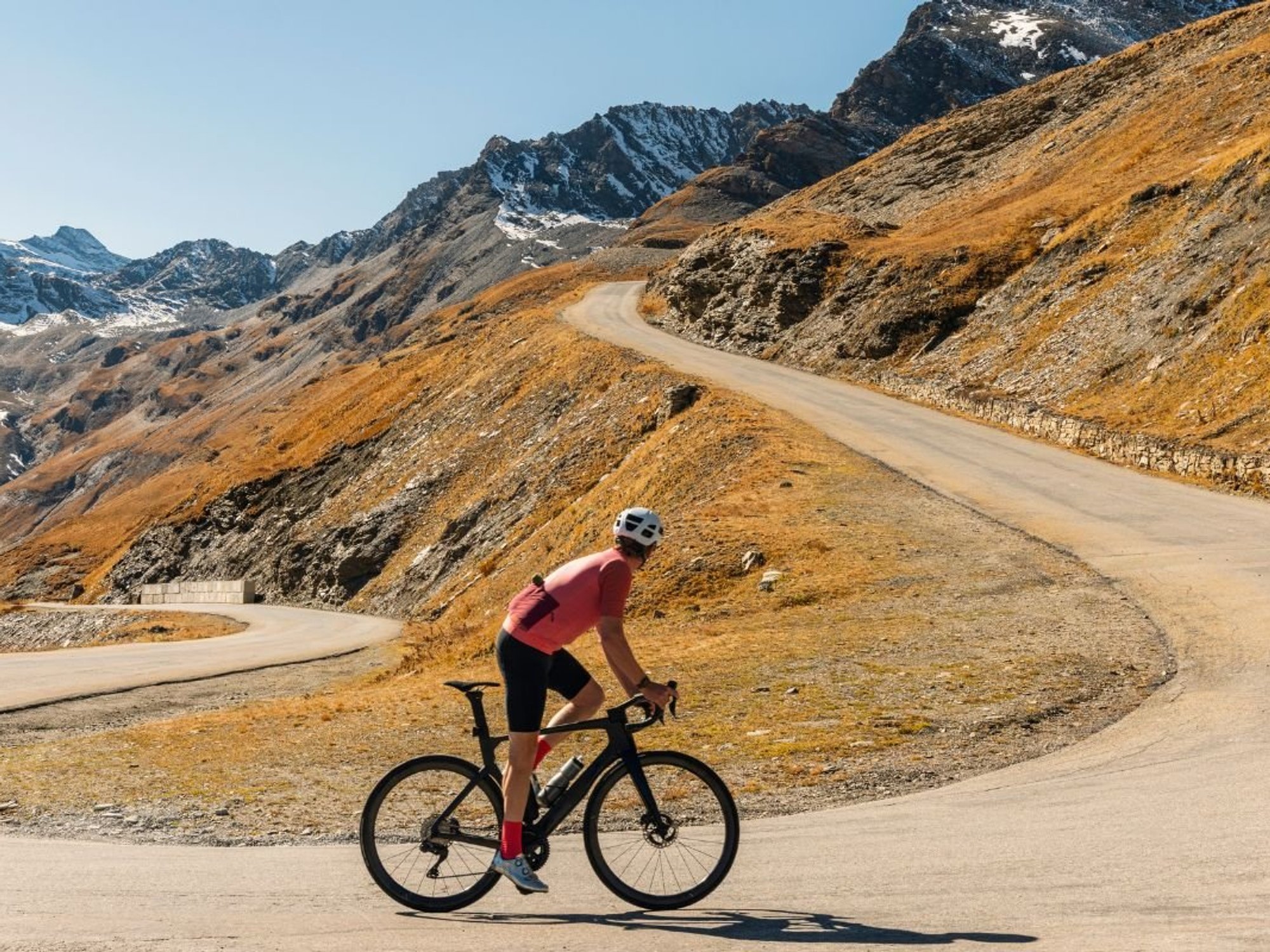 cyclist going uphill