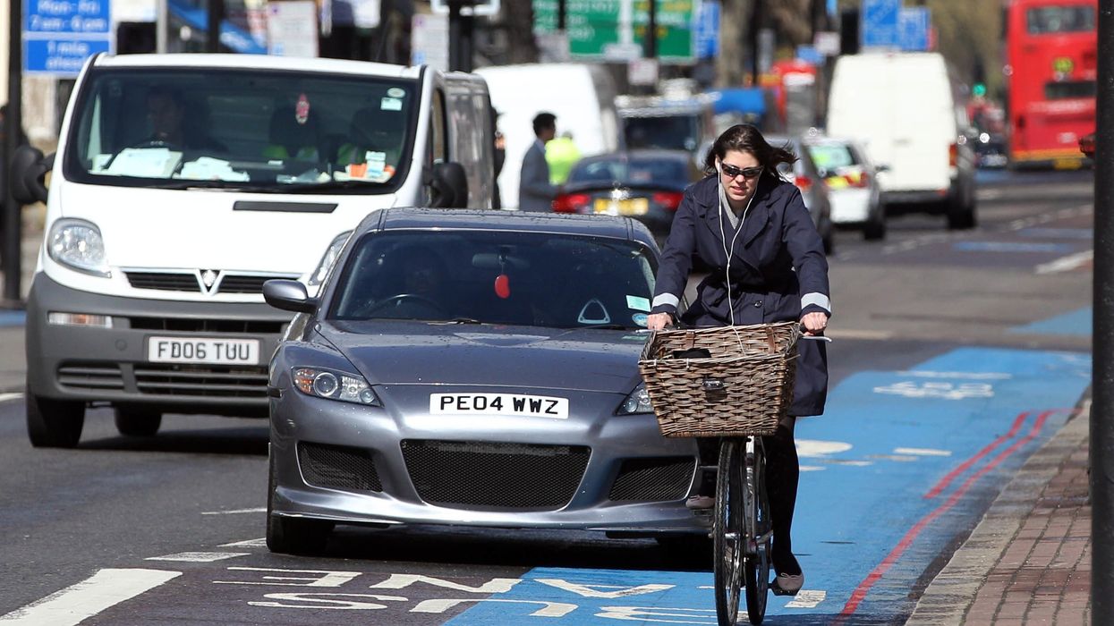 Cyclist on London road