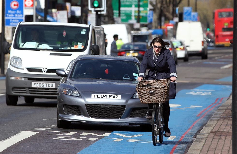 Cyclist on London road