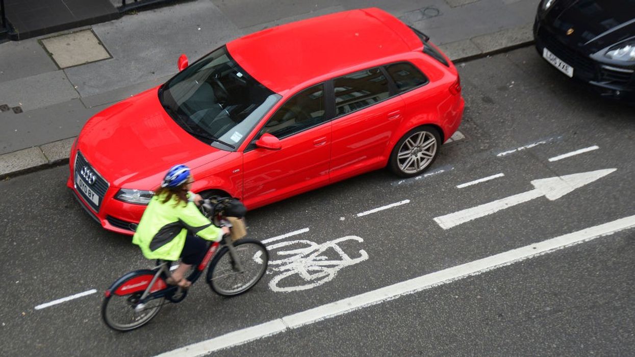 Cyclist on UK road
