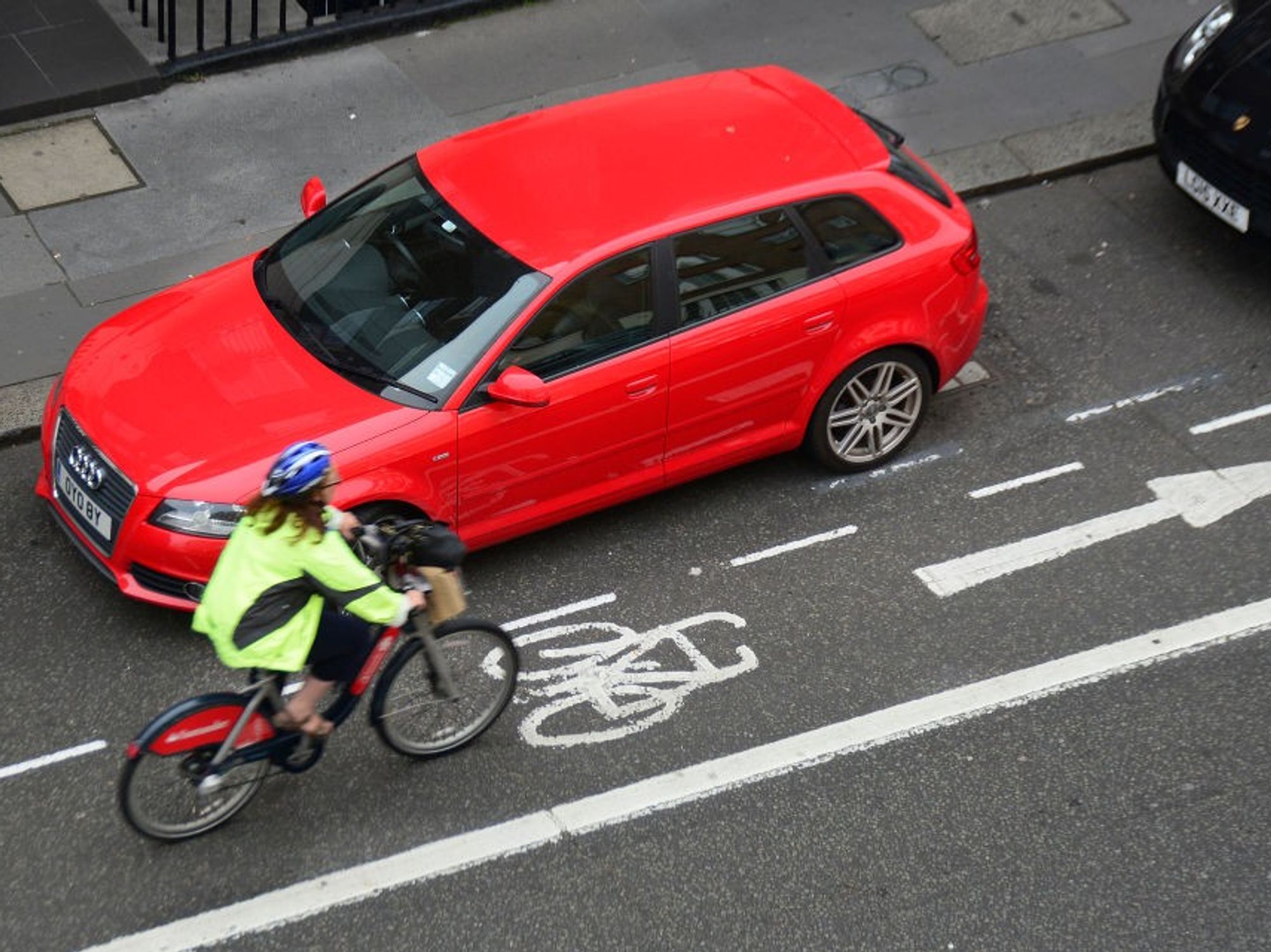 Cyclist on UK road