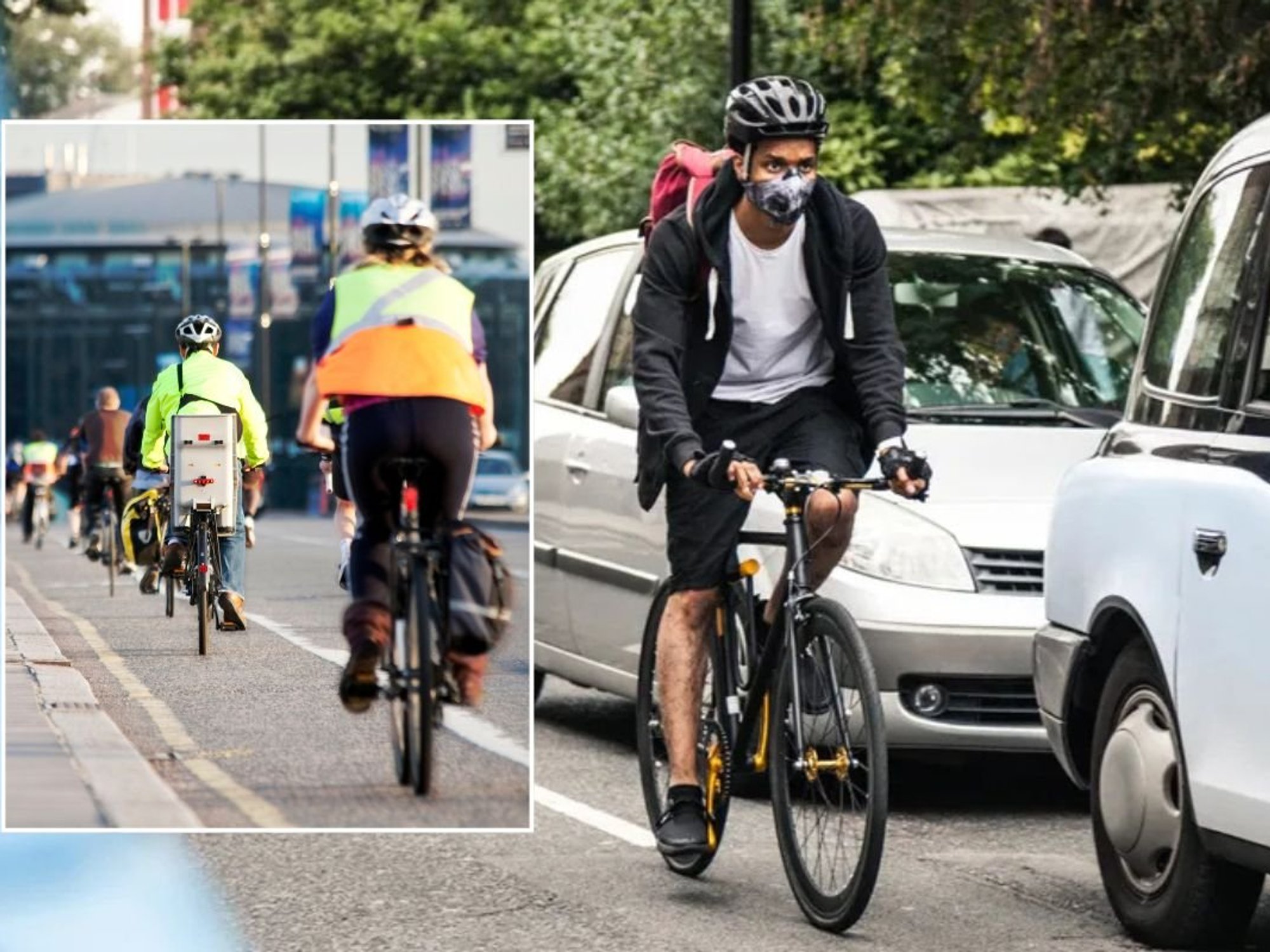 Cyclists on the road