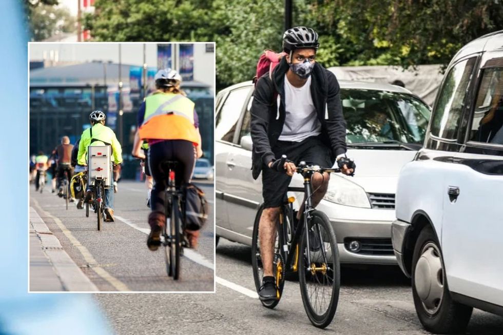 Cyclists on the road