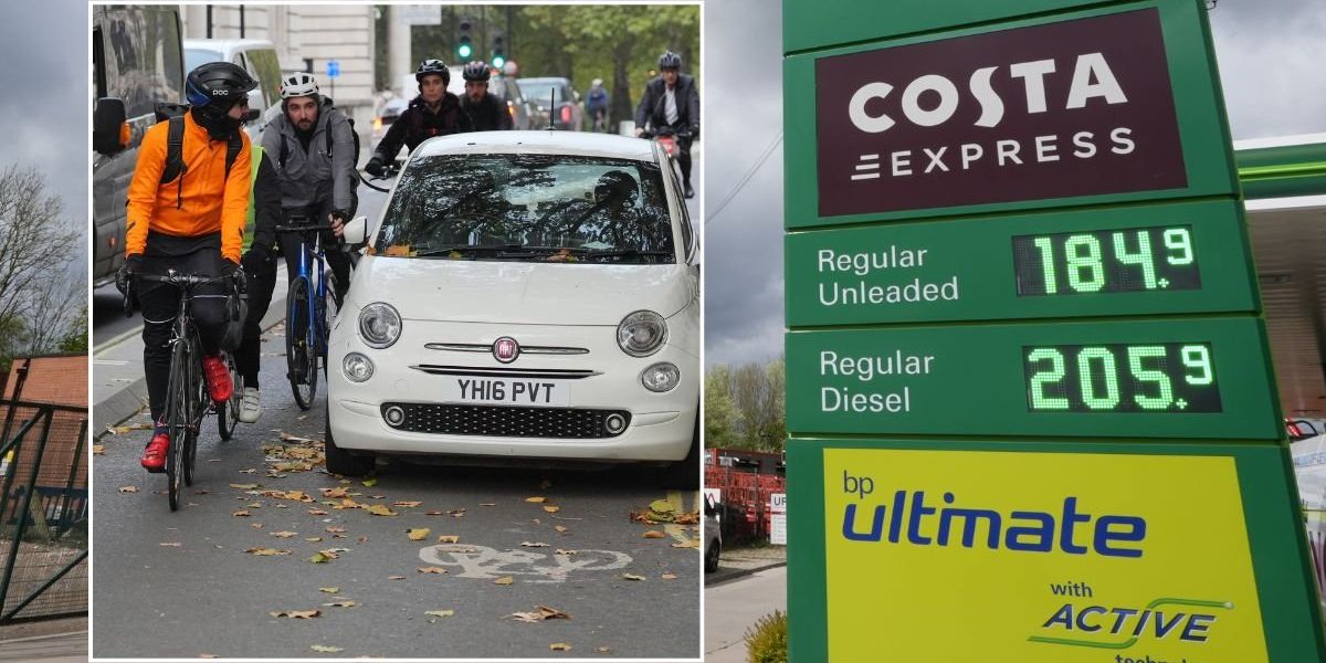 Britons ditch cars in protest against petrol and diesel prices amid growing support for cycling Britons ditch cars in protest against petrol and diesel prices amid growing support for cycling