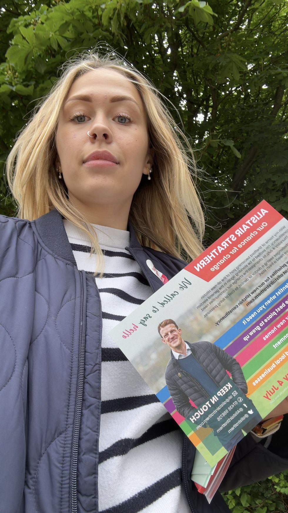 Daisy Blakemore-Creedon campaigning in the 2024 General Election