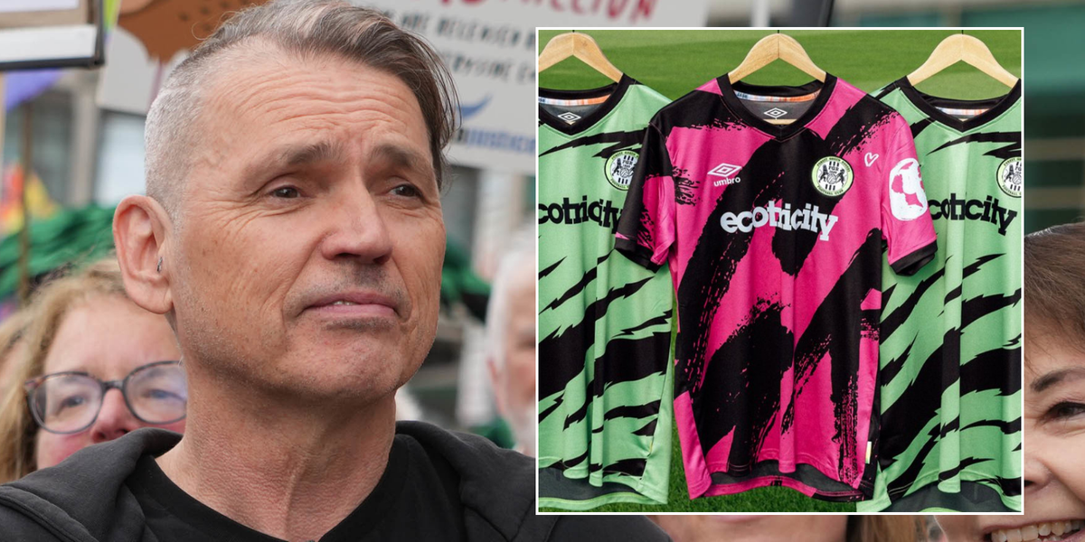 NextImg:'Taking the public for fools!' Eco-zealot football owner slammed for 'climate stripes' kit