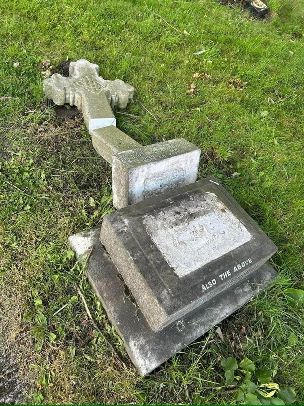 Damage at a Wigan church