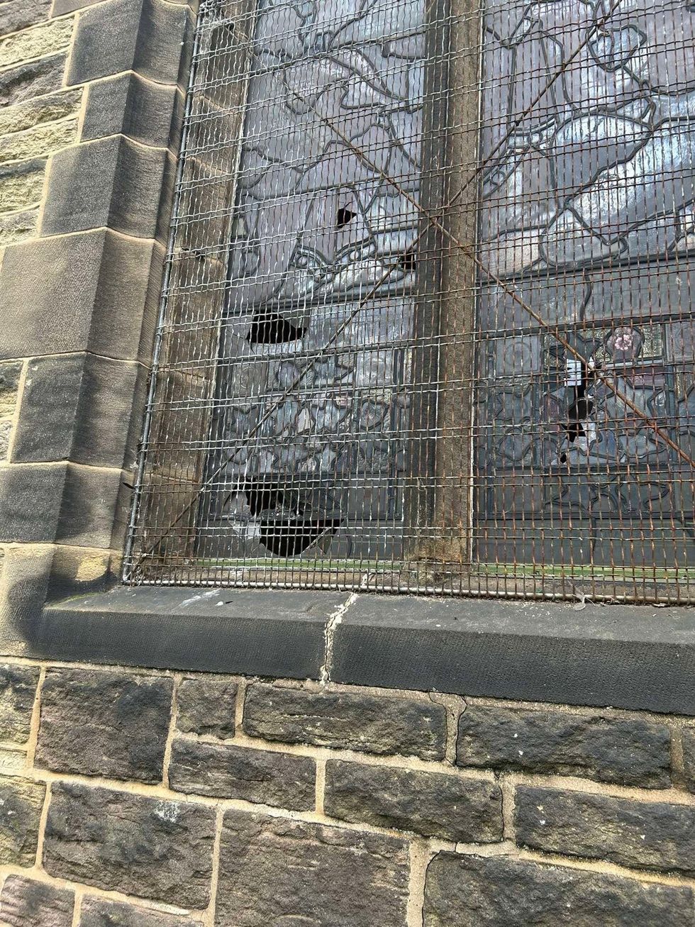 Damage at a Wigan church