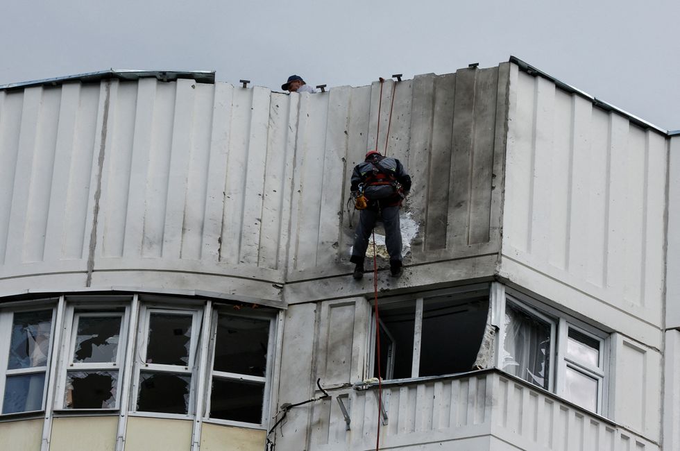 Damage from drone attacks in Russia