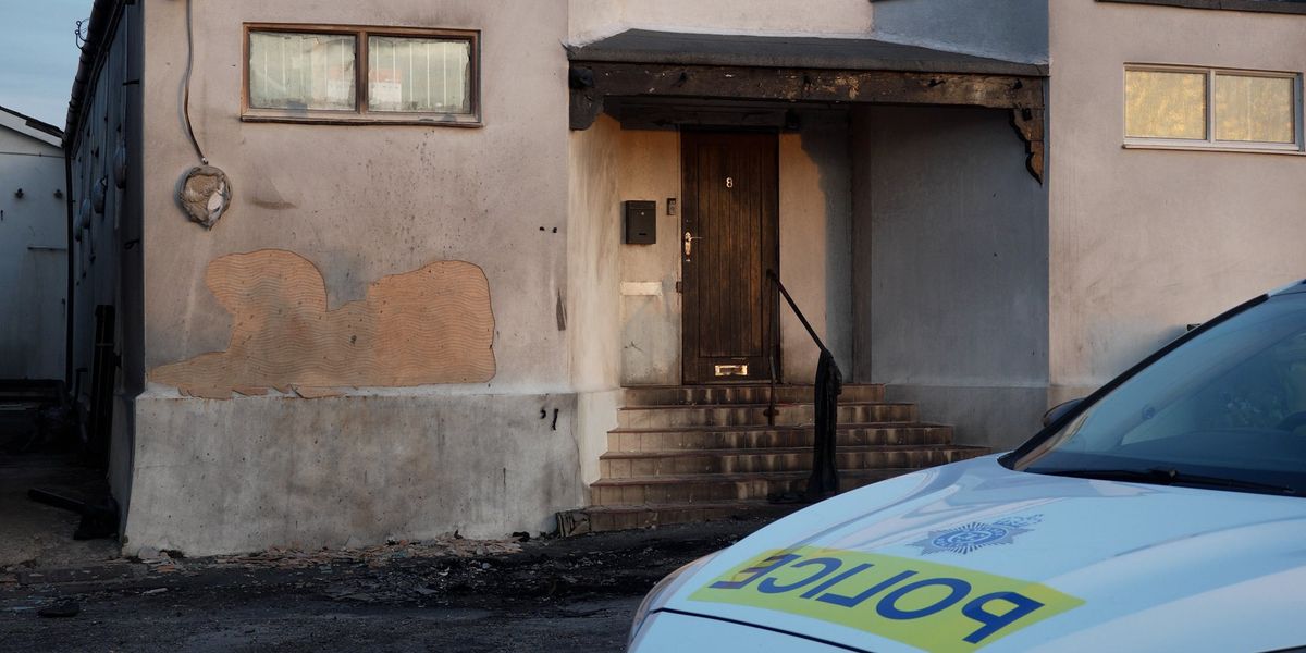 NextImg:Man arrested on suspicion of arson after mosque fire as police patrols in place outside places of worship