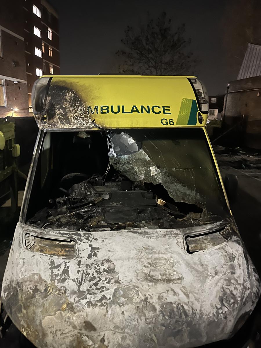 Damaged ambulance