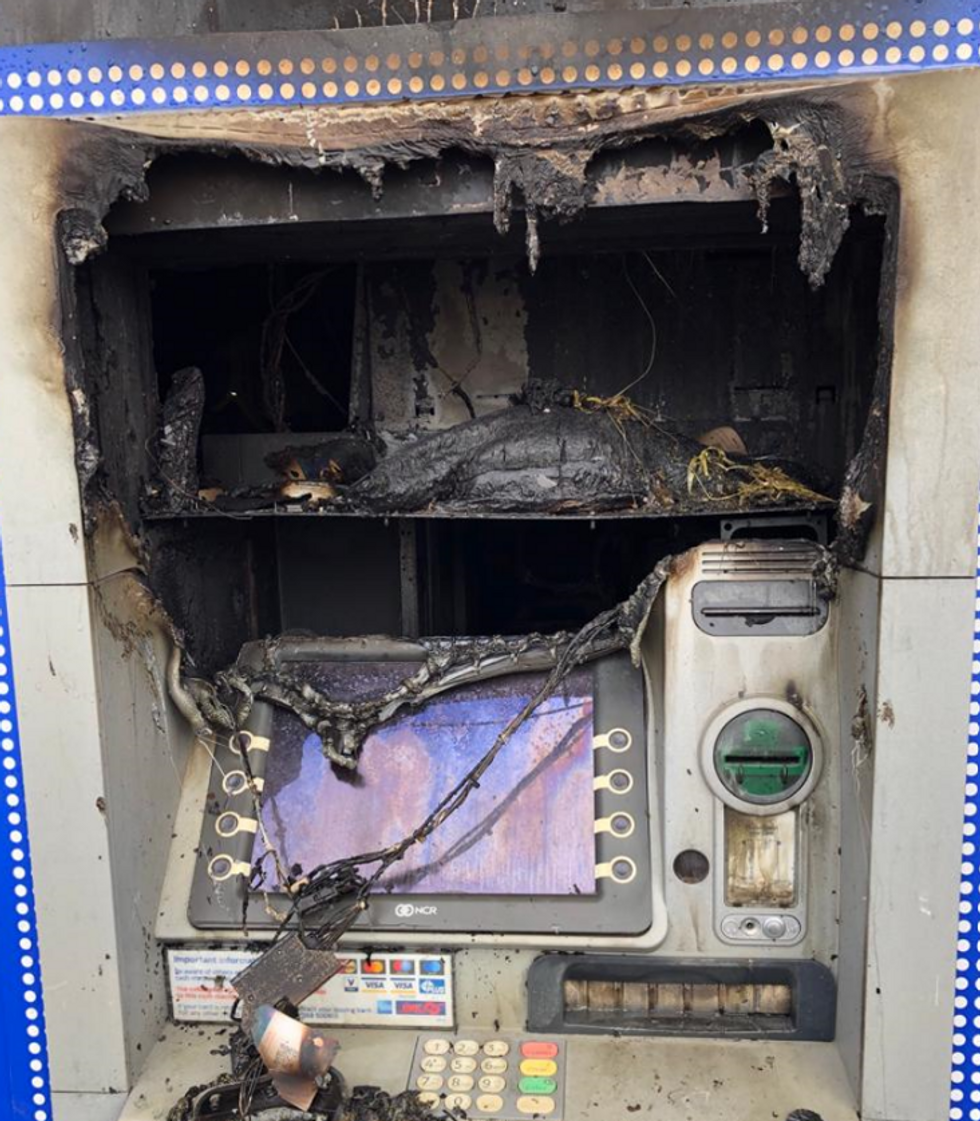 Damaged ATM