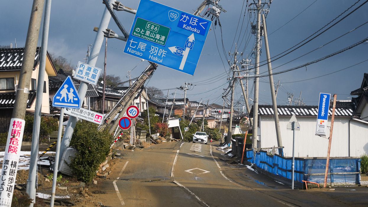 Damaged road signs