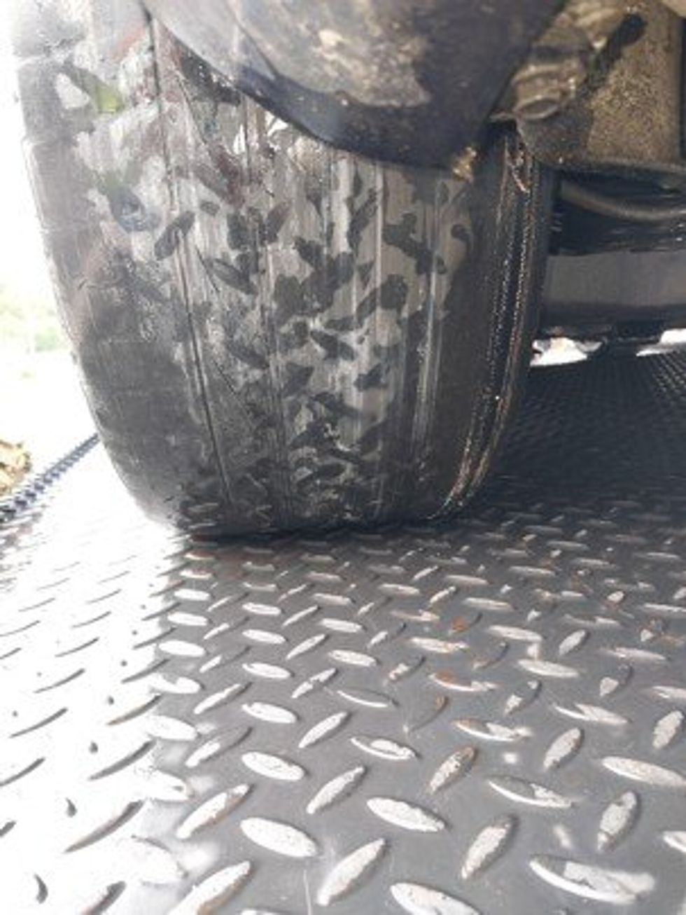 Damaged tyres