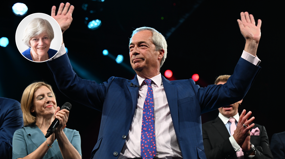 Dame Andrea Jenkyns (left), Nigel Farage (middle), Dr David Bull (right)