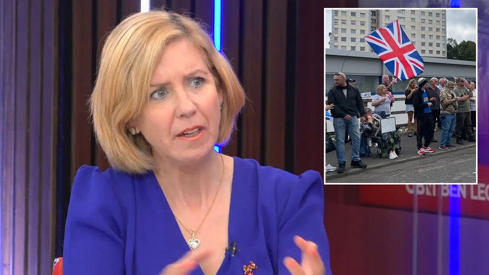 Dame Andrea Jenkyns, migrant protest