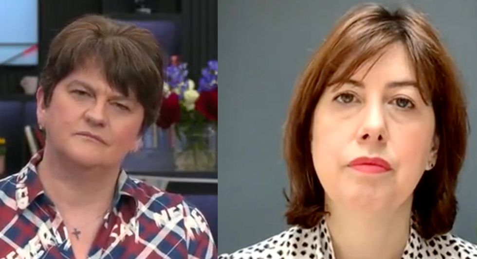 Dame Arlene Foster and Lucy Powell