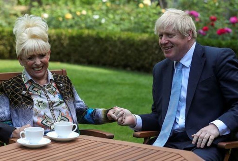 Dame Barbara Windsor meeting Prime Minister Boris Johnson after she delivered an Alzheimer's Society open letter to 10 Downing Street