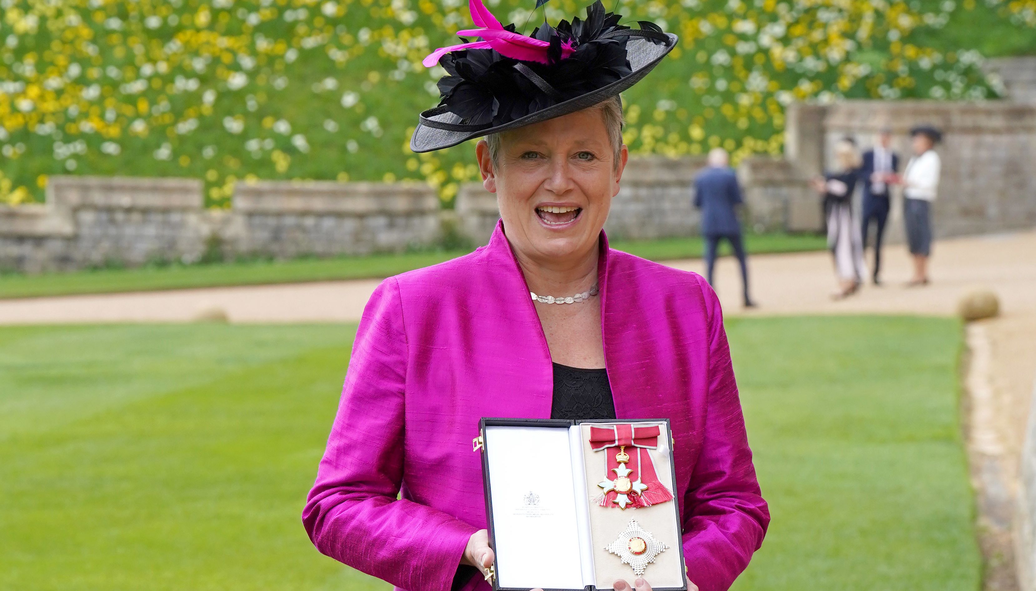 Dame Kate Bingham after being made a Dame Commander of the British Empire by The Princess Royal during an investiture ceremony at Windsor Castle. Picture date: Tuesday April 5, 2022.