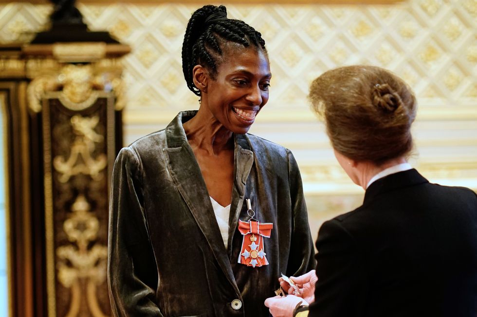 Dame Sharon White is made a Dame Commander of the British Empire by The Princess Royal during an investiture ceremony at Windsor Castle