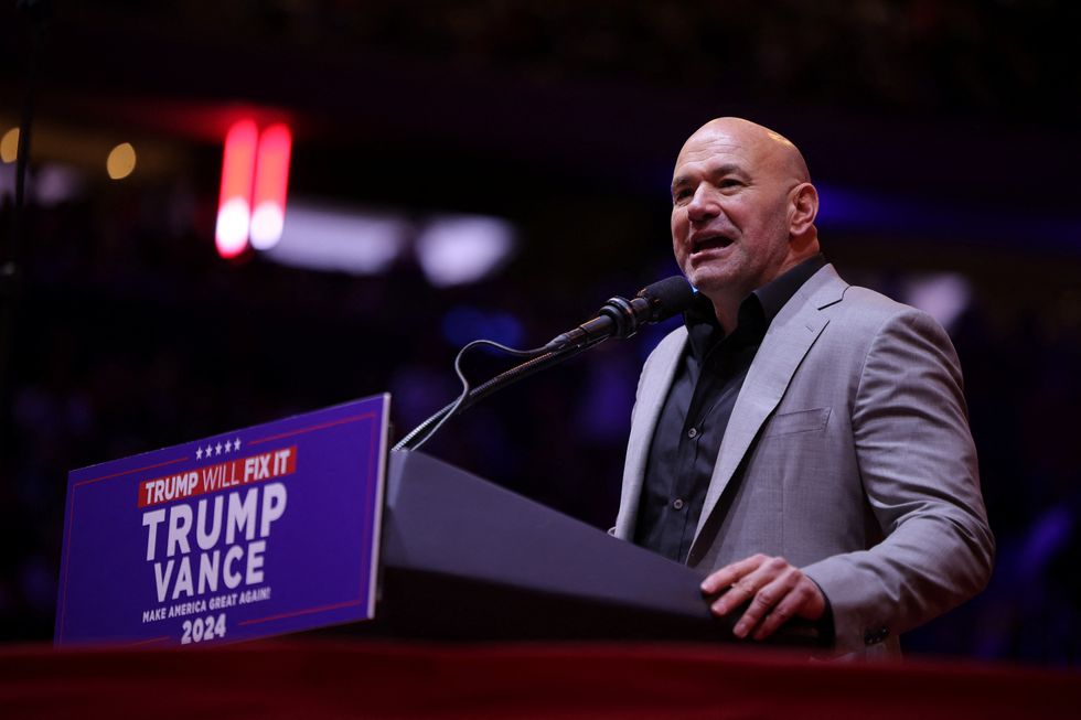 Dana White was on stage for Donald Trump's victory speech