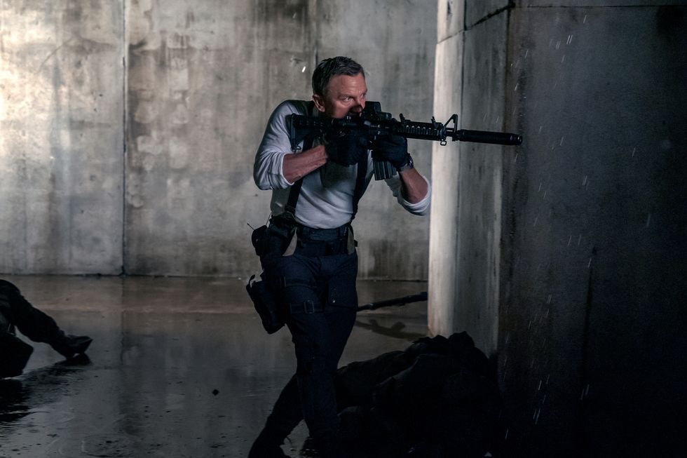 Daniel Craig as James Bond in No Time To Die. The film will finally be released in the UK after more than a year of delays because of the Covid-19 pandemic.
