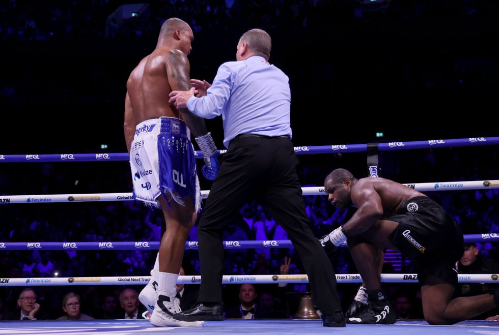 Daniel Dubois hit the canvas twice during his win over Fabio Wardley