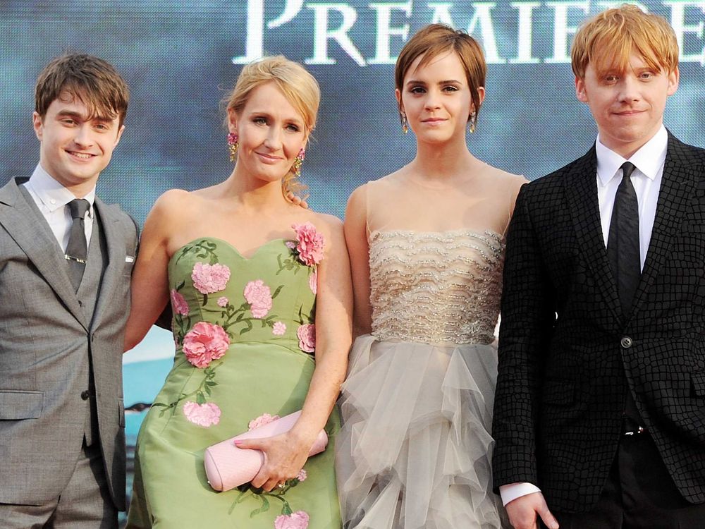 Daniel Radcliffe, JK Rowling, Emma Watson and Rupert Grint