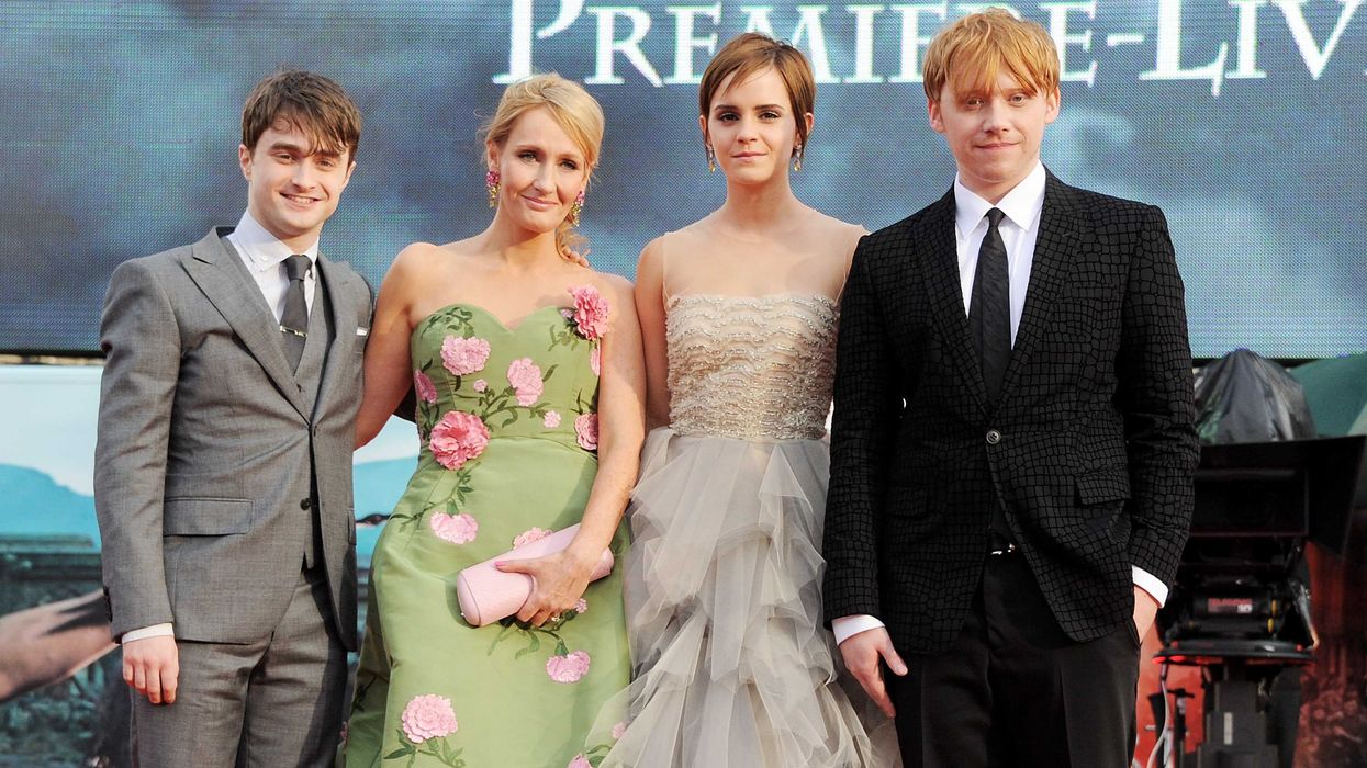 Daniel Radcliffe, JK Rowling, Emma Watson and Rupert Grint