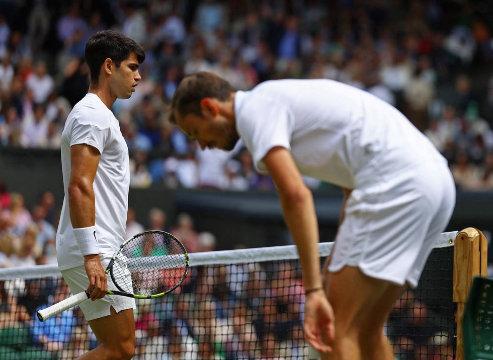 Daniil Medvedev and Carlos Alcaraz were competing in a repeat of last year's semi-final