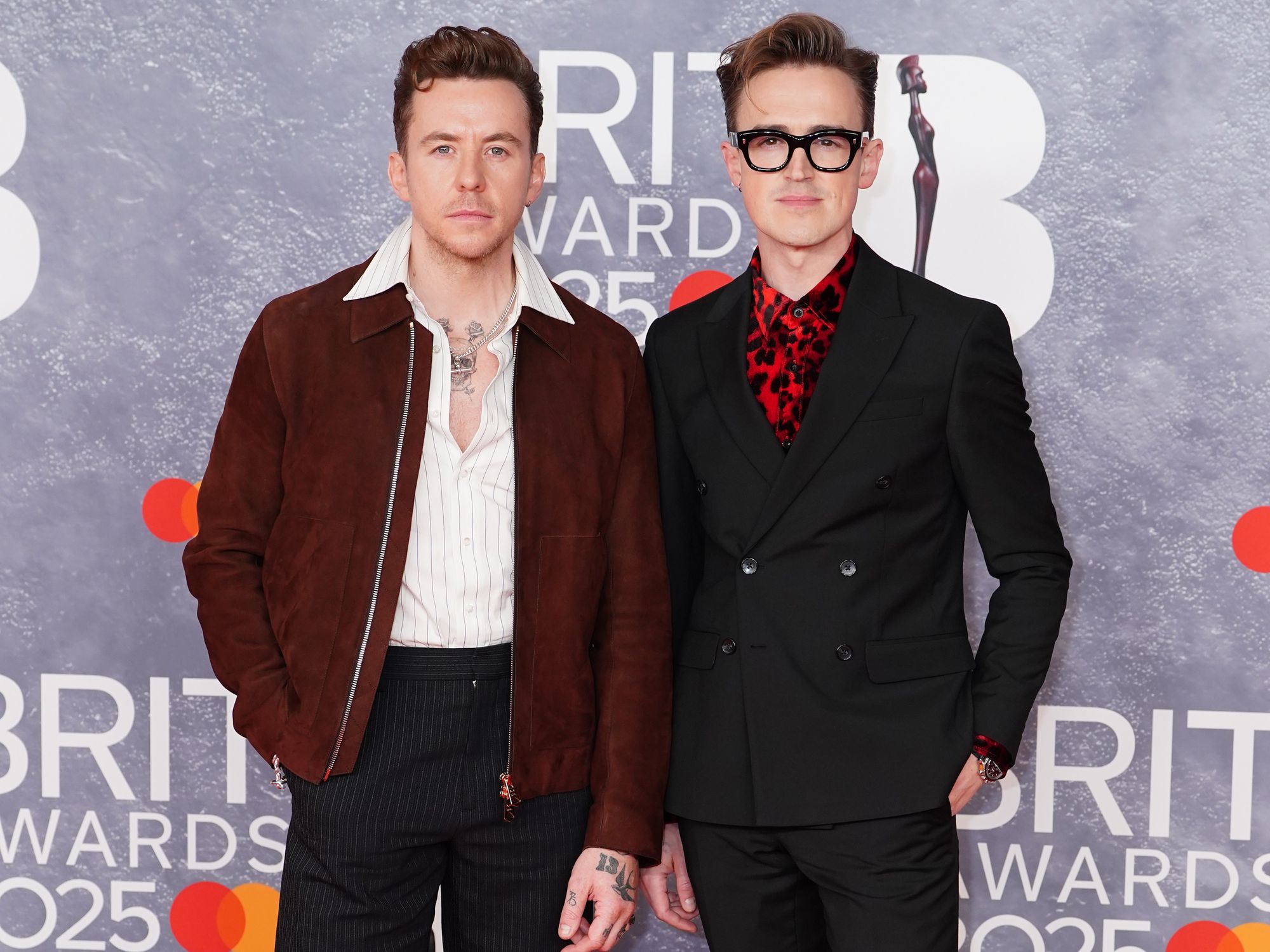 Danny Jones arrived at the Brits alongside Tom Fletcher
