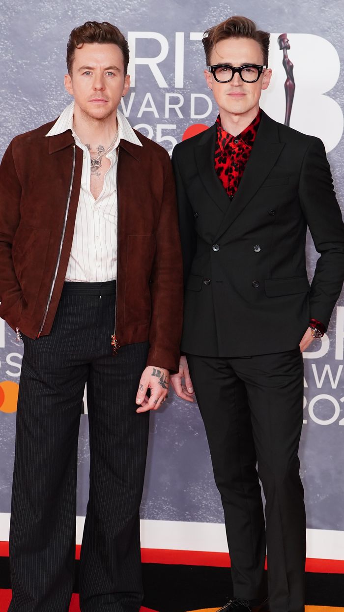 Danny Jones arrived at the Brits alongside Tom Fletcher