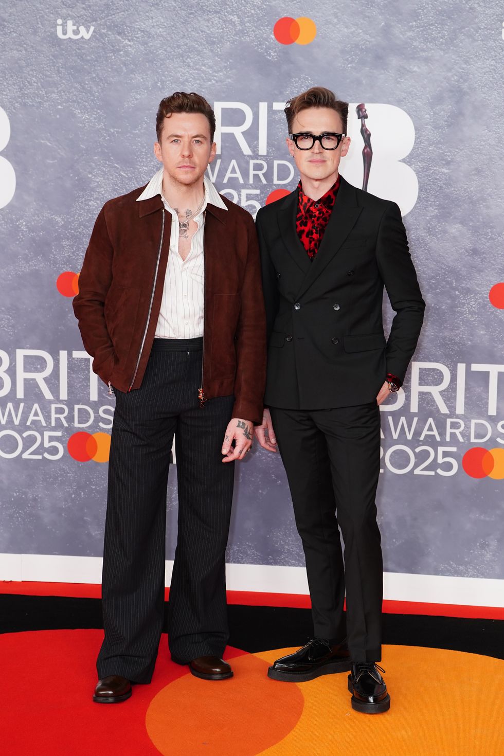 Danny Jones arrived at the Brits alongside Tom Fletcher